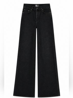 The Kooples NWT Black Wide Leg Designer Jeans Chic Parisian Denim 31